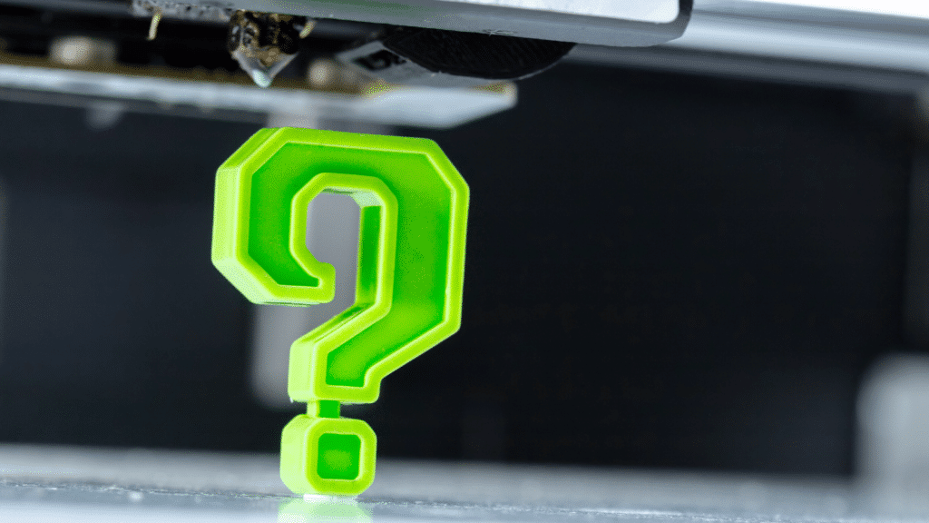 Green 3D printed question mark